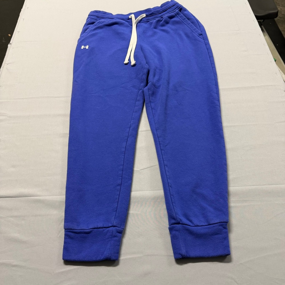 Under Armour Mens Rival Fleece Joggers Royal Blue Loose Fit Sweatpants Medium